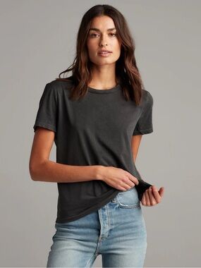 Rowan Tyler Tee Crewneck Faded Black 100% Supima Cotton Straight Hem